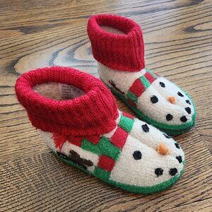 Garnet Hill Boiled Wool Snowman Slippers